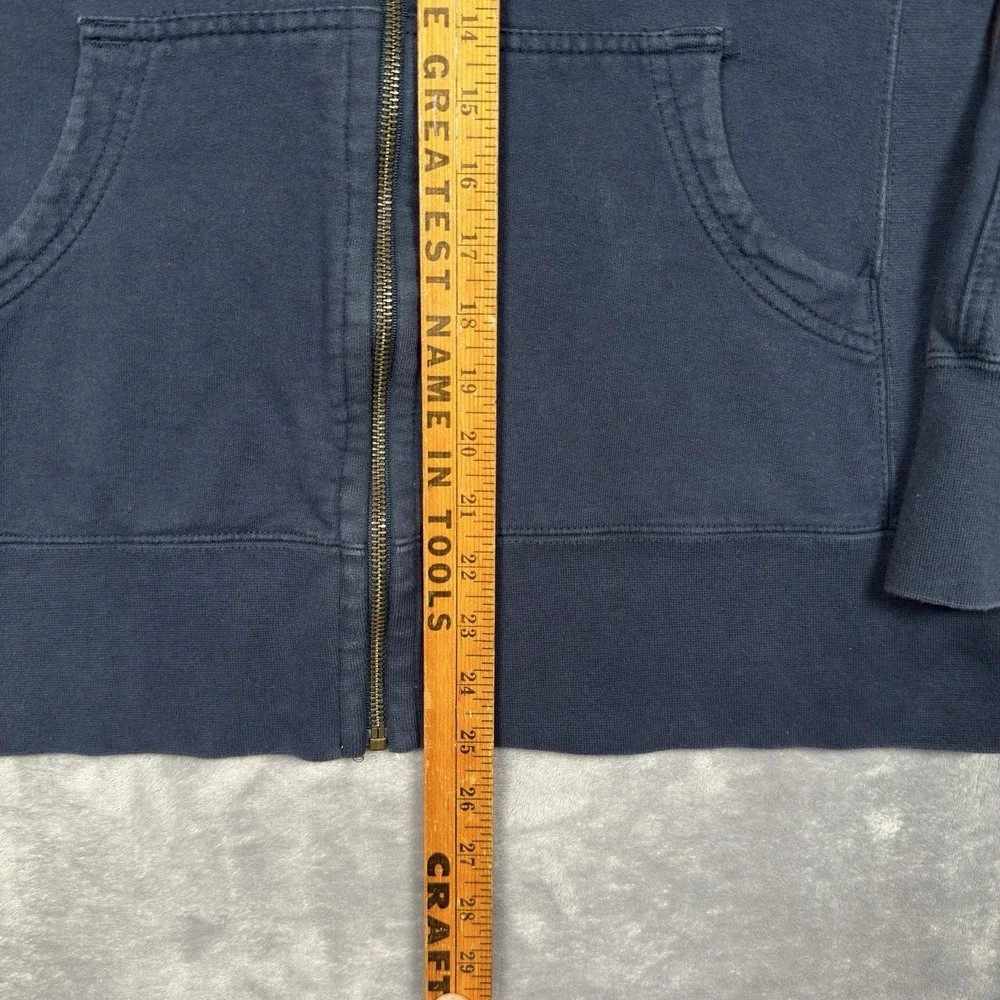 American‎ Giant Hoodie Womens L Blue Classic Full Zip Elbow Patches Heavyweight